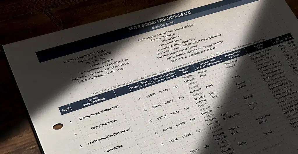 Main image of Cue Sheet Usage: What’s Actually Driving Your Royalty Payments